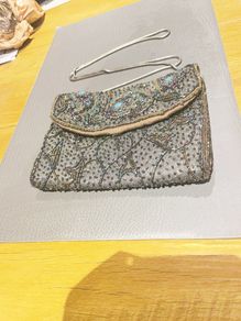 Vintage hand beaded clutch purse