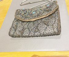 Vintage hand beaded clutch purse