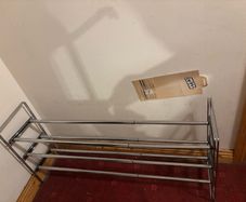 chrome-plated, extendable shoe rack