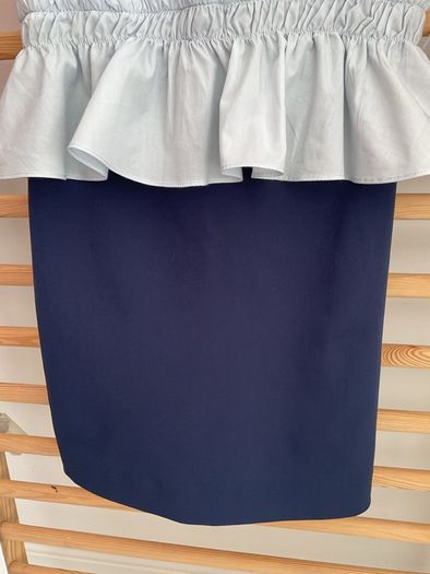 dress Zara size medium dress front playsuit back navy with blue frilled top
