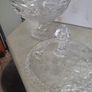 REAR  vintage GALWAY trinity knot  large Vintage Cut crystal pedestal bowl, heavy lead crystal and lid Image 10