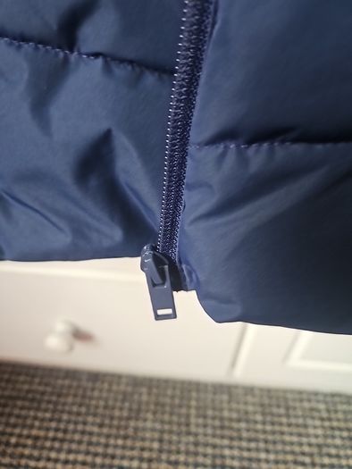 Navy boys padded fleece lined hooded coat with pockets