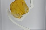 Yellow Raffia Stud Chiffon Petal Tassel Earrings