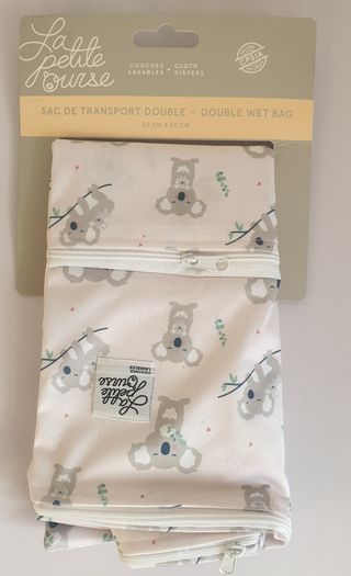 Koala Double Wet Bag Baby Infant Waterproof Diapers Nappies 30cmx50cm Portable