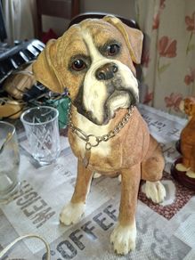 Beautiful Large Heavy Boxer Dog Ornament in Good Condition, Postage Available