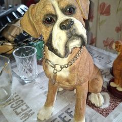Beautiful Large Heavy Boxer Dog Ornament in Good Condition, Postage Available