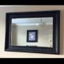 Black rectangle mirror with gold stud detail Image 2