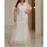 Stunning White Dress with Silver Threads size 18 Image 2