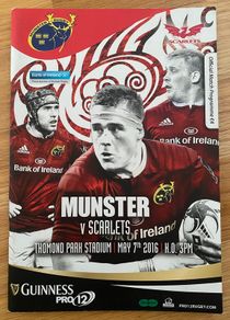 2016 Munster v Scarlets - Guinness PRO12 Programme