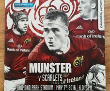 2016 Munster v Scarlets - Guinness PRO12 Programme