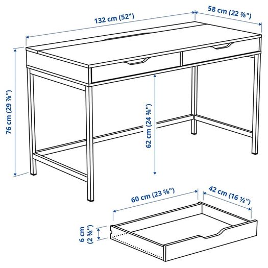 IKEA Alex Desk 132x58cm