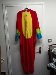 bright and colourful parrot onesie