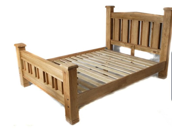 Solid Oak Bed & Mattress
