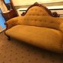 Antique Victorian camelback parlour sofa Image 3
