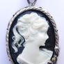 Vintage Sterling Silver 925  Pretty Cameo  Pendant and Necklace length 16,5" - 12,97g Image 7