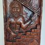 Striking 3-D Carved Wooden Wall Hanging Plaque Image 2