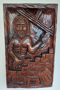 Striking 3-D Carved Wooden Wall Hanging Plaque