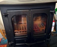 Dual fuel burning Cast iron stove