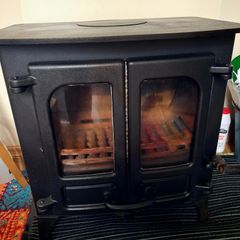Dual fuel burning Cast iron stove