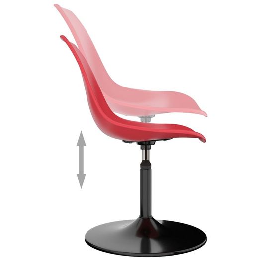 Swivel Dining Chairs 4 pcs Red PP
