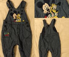 Disney Baby Mickey Mouse Lined Dungaree,s