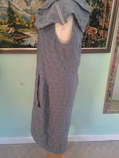 My Soul designer barrel shape grey dress with pockets