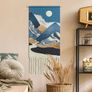 Macrame Wall Hanging Tapestry Blue Boho Woven Wall Art Decor Chic Home Bohemian Moon Tapestries Sun Mountain Cloud Aztec (MULTIPLE DESIGNS) Image 6