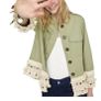 Fab Zara Boho Khaki Lightweight Shacket with Crochet Trim Detail  Size Large UK 12 Image 10
