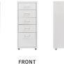 5-Drawer Mobile File Cabinet, Filing Cabinet, Rolling Filing Organizer, Metal Storage Cabinet with Casters for Home,Office and School, White Image 5