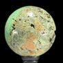Polished Green Smithsonite Sphere with Natural Vug Vain on Display Stand (14.6 x 7.1cm) - Natural Stone Image 5