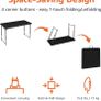 Basics 4-Foot Folding Table with Adjustable Height, Lightweight Portable Folding Tables for Indoor & Outdoor, Auto-Locking Legs, Carrying Handle, 121.4 x 60.7 x 86.1 cm, Black Image 6