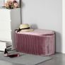 Rectangle Storage Ottoman Mid Century Modern Bench Stool Velvet Footrest Image 3