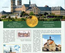 Germany. Deutsche Post sheet commemorating Bamberg World Heritage Site with details in German with stamps commemorating site