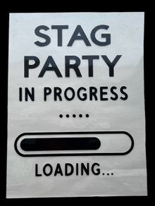 Stag party DIY iron on decal.