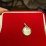 Rare Find: St Christopher and Cathedral Reims medal. Religious silver/ silver toned pendant holy charm medallion. Image 3