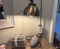 2 table lamps for sale antique brass black and glass detail