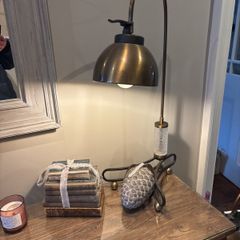 2 table lamps for sale antique brass black and glass detail