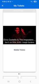 Elvis Costello tickets x 2