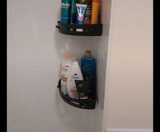 easy stick bathroom and shower shelfs