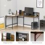 L Shape Computer Desk with Large Tabletop, Industrial Corner Desk for Small Space, Home, Office, Study, Rustic Brown (FREE SHIPPING) Image 7