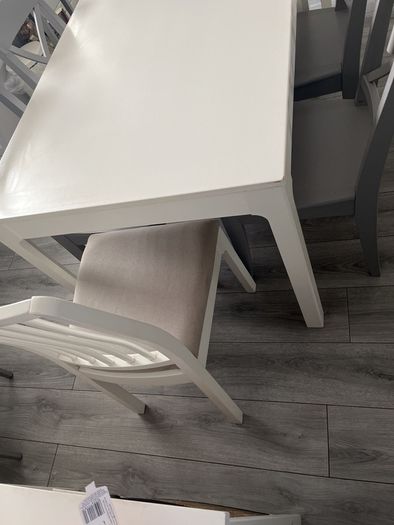 table, chairs and bench