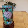 Vintage Chinese cloisonne enamel brush pot/vase Image 4