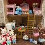 Sylvanian cottage and rainbow nursery bus with extras Image 5