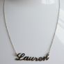 Vintage 925 Sterling Silver Lauren name Necklace Image 2