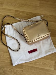 Valentino Garavani Gold Rockstud Crossbody Bag