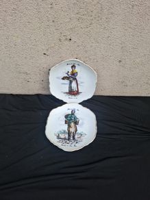 2 old paris works sides plates postage possible