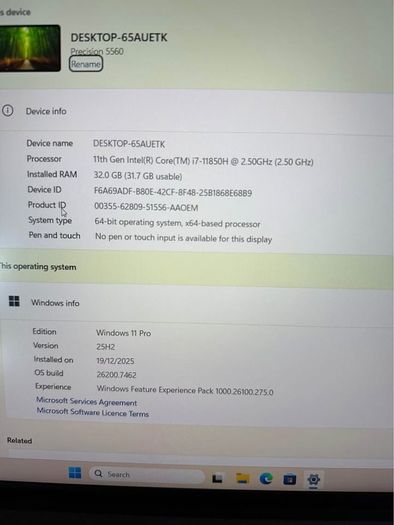 Dell Precision 5560 - I7-11850h|32gb|2tb|rtx A2000