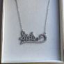 Vintage Sterling Silver 925  Sister,  Necklace with White Sapphire length 16" - 8,9g Image 3