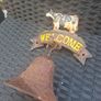 Vintage outdoor garden "WELCOME" cast iron Bell Image 2