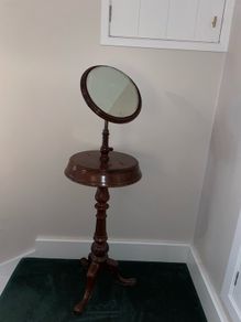 Antique Gentlemans Mahogany Shaving Stand with Original Mirror